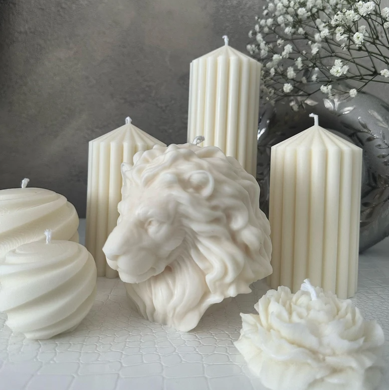 Large Lion Head Candle - Soleil Candle Collections